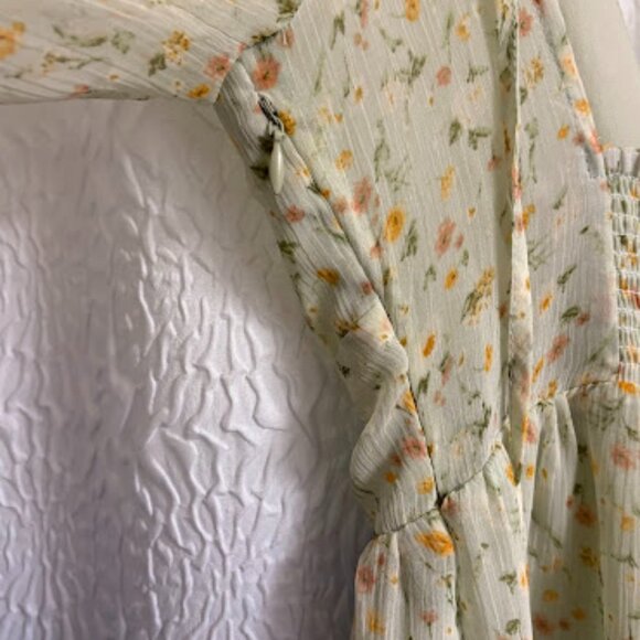 Forever 21 Spring/Summer Green Floral Dress - Size M - Picture 6 of 6